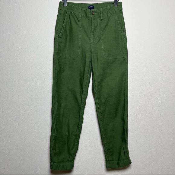 J. Crew Pants - J. Crew  Women Cotton Camp Pants 0 Patch‎ Pockets Tapered Leg Casual Green